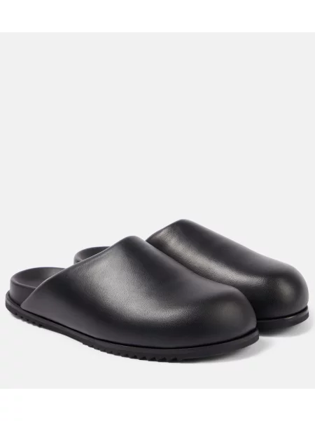 Papuci tip mules Rick Owens din piele negru