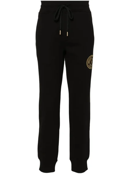 Pantaloni Versace Jeans Couture cu broderie negru