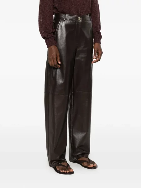 Pantaloni Max Mara din piele maro