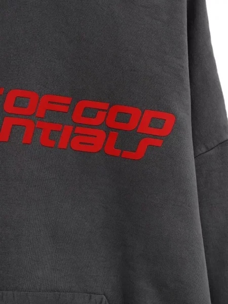Суичър с качулка Fear Of God Essentials с принт сиво