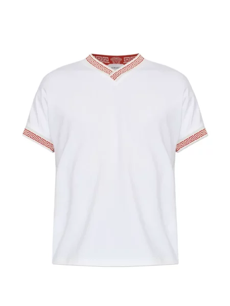 Tricou Versace cu decolteu în V alb