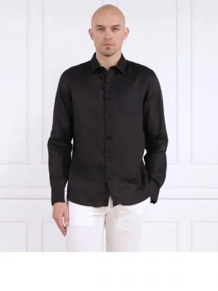 GUESS De in cămașă LS ISLAND negru