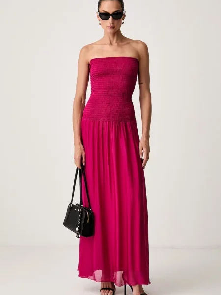 Haveone rochie cu mătase roz