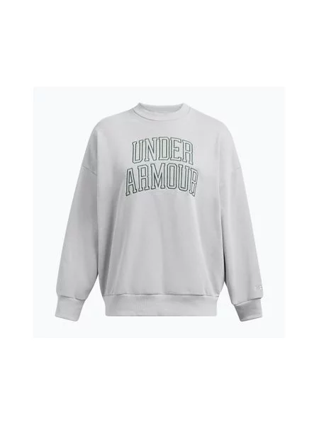 Кофта Under Armour Icon Heavyweight Terry Oversized Crew mod gray/forest green зелена