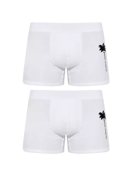 Pantaloni scurți Palm Angels cu imagine alb