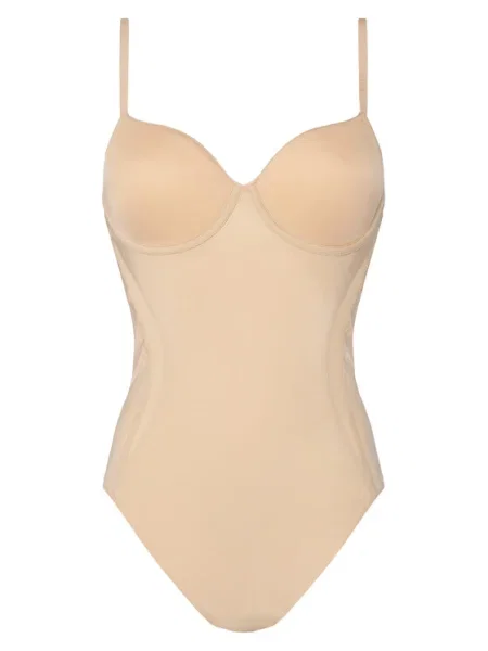 Боди BOSS с изчистен дизайн бежово