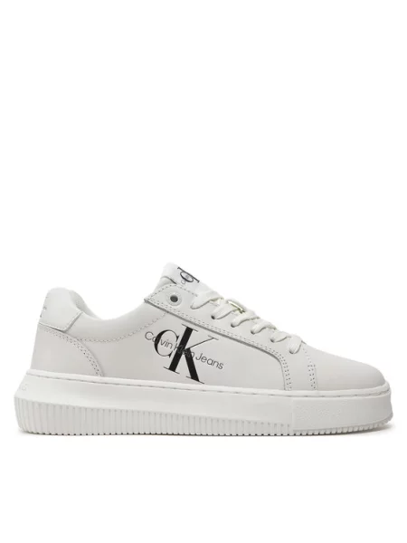 Calvin Klein Jeans Sneakersy Chunky Cupsole Laceup Mon Lth Wn biela