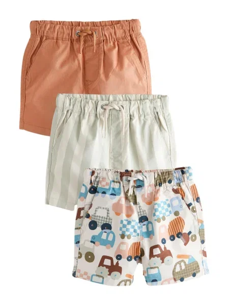 Next Pantaloni azur / verde pastel / portocaliu alb