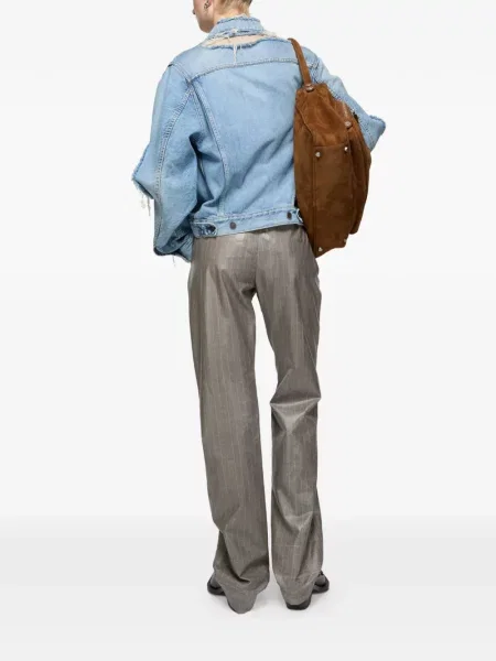 Geacă Acne Studios zdrențuiți albastru