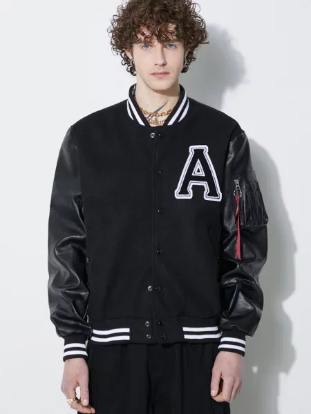 Alpha Industries geaca bomber PU College barbati de tranzitie negru