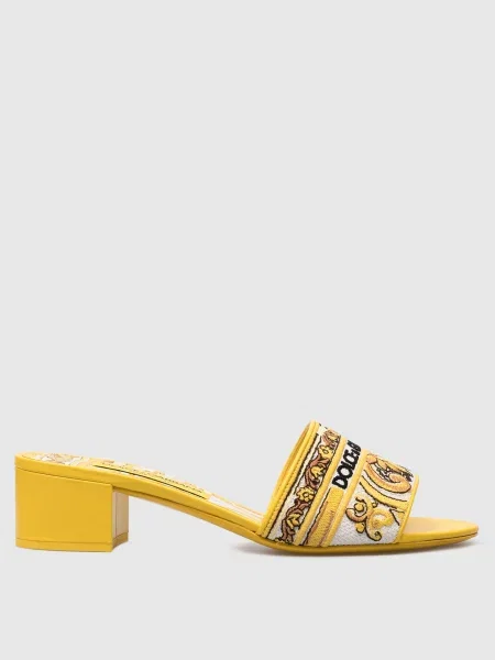 Мюли Dolce&gabbana с вышивкой желтые
