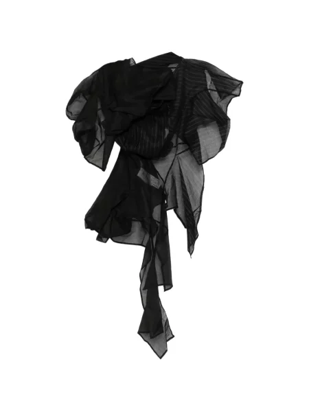 Bluză Yohji Yamamoto asimetrică negru