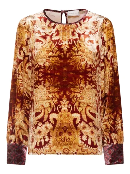 Cămașă Pierre-louis Mascia de catifea cu imagine maro