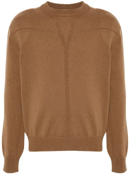 Pulover Jil Sander cu decolteu rotund maro