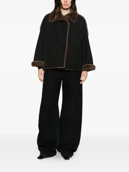 Scurt reversibil palton de blană Collection Privée? cu blană negru