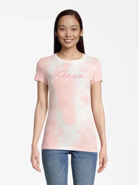 AÉROPOSTALE Tricou roz / roz pitaya alb