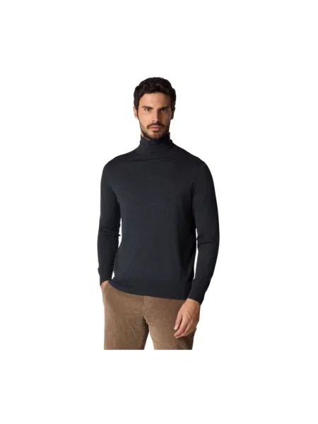 Sweter z golfem Brooks Brothers wełniany szary