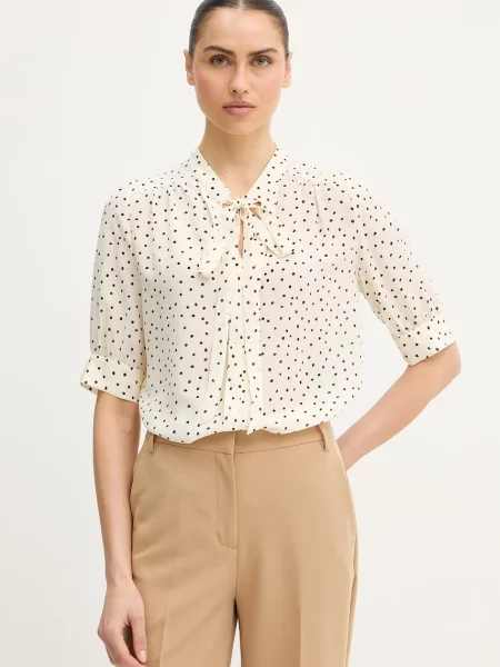 Luisa Spagnoli bluză cu mătase Barcolana bej