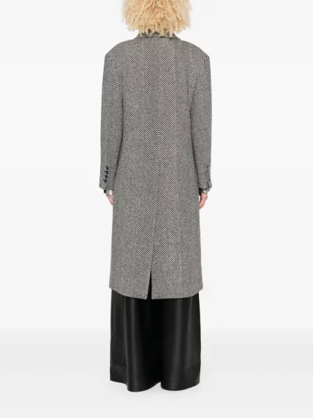 Palton Ermanno Scervino cu model herringbone negru