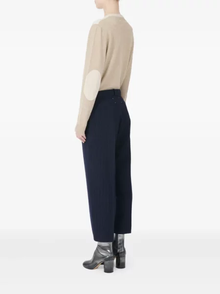 Pantaloni Maison Margiela cu dungi plisate negru