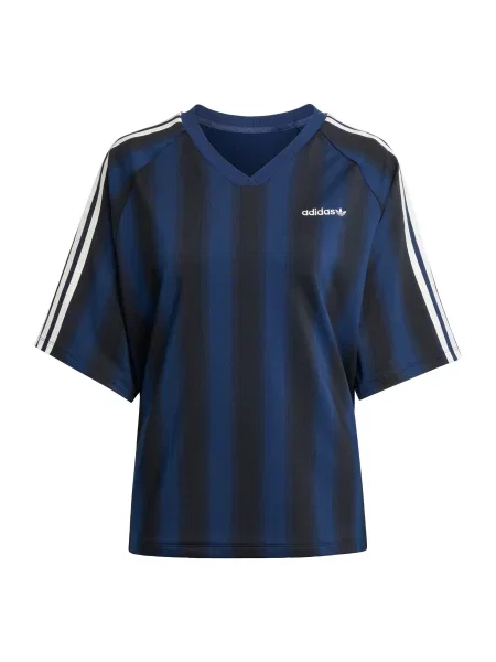 Adidas Tricou Linear Bleumarin Oversize alb