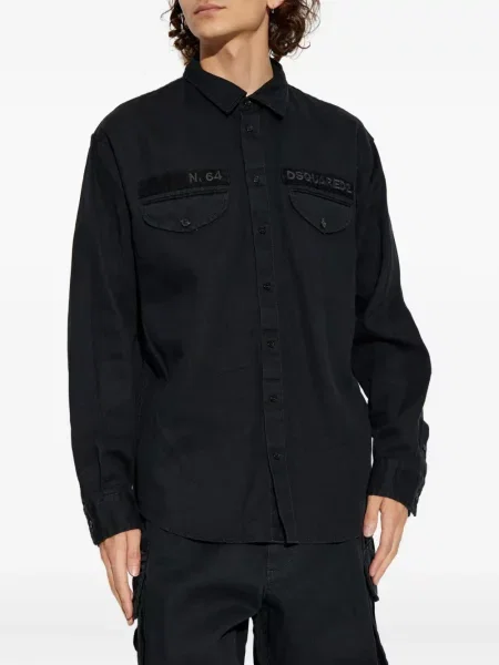 Риза Dsquared2 бродирана черно