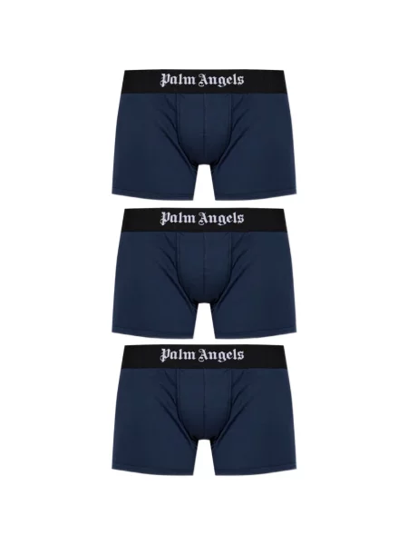 Bokserki Palm Angels z logo niebieskie