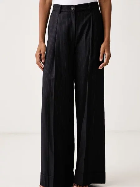 ViCOLO pantaloni wide leg pentru femei cu amestec de lână