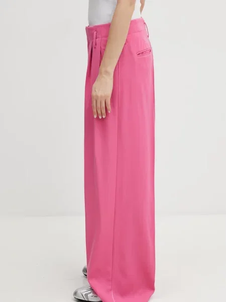 Kenzo pantaloni de lână roz
