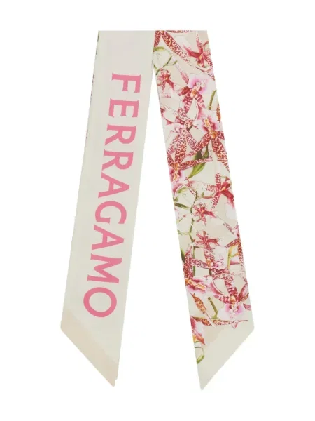 Fular Ferragamo de mătase cu imagine