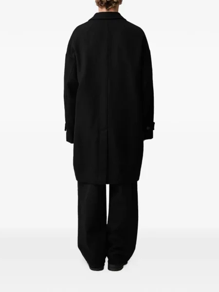 Παλτό Visvim υφαίνω διαγωνίως μαύρο