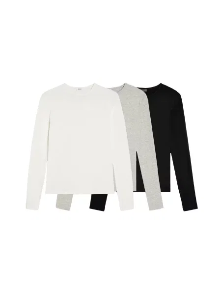 Bershka Tricou gri amestecat / negru alb