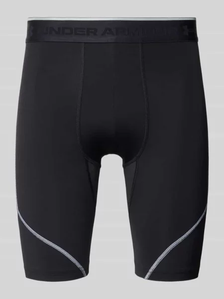 Spodenki kolarki z elastycznym pasem i detale z logo Under Armour czarne