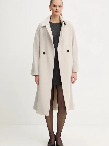 Вовняна сукня Marella mini розкльошена сірий