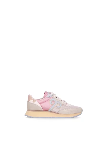 Sneakersy Wushu Ruyi skórzane z logo różowe