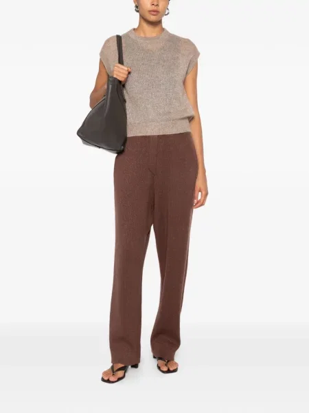 Pantaloni Brunello Cucinelli tricotate maro