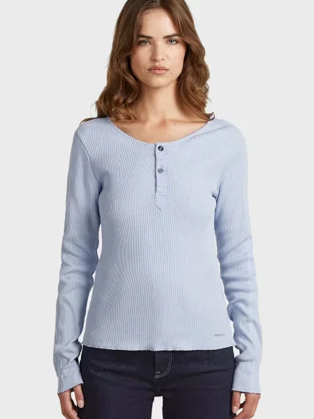Лонгслів G-star Raw блакитний