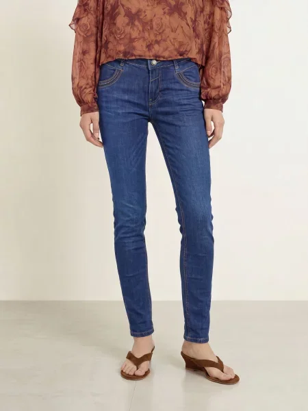 Mos Mosh Skinny Džíny Mmnaomi S Cvočky dark blue modré