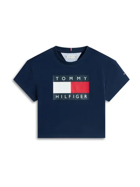 TOMMY HILFIGER Tričko HERITAGE námořnická modř / červená / černá bílá