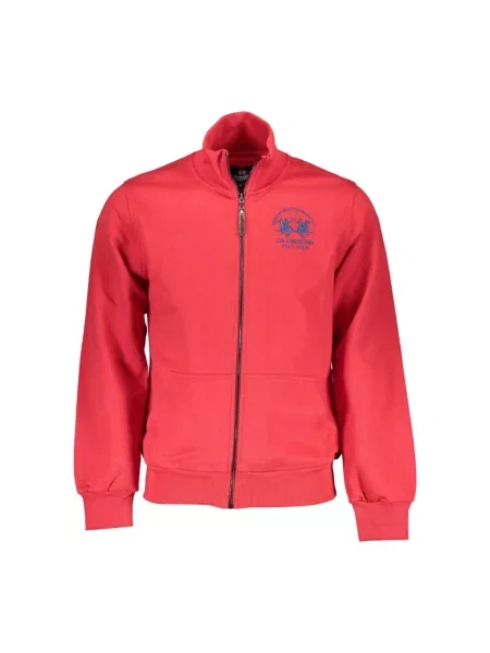 Bluza rozpinana La Martina z długim rękawem elegancka czerwona