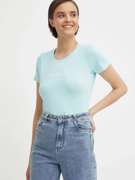 Тениска Pepe Jeans NEW VIRGINIA SS N тюркоазено