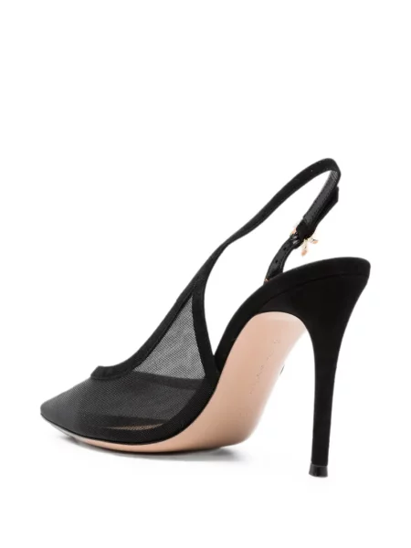 Pantofi cu toc Gianvito Rossi plasă slingback negru