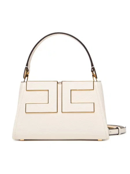 Torebka crossbody Elisabetta Franchi skórzana beżowa
