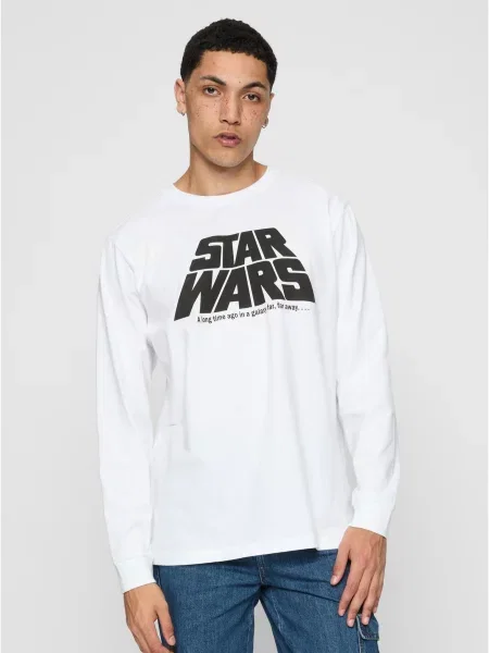 Tricou Merchcode cu mâneci lungi alb