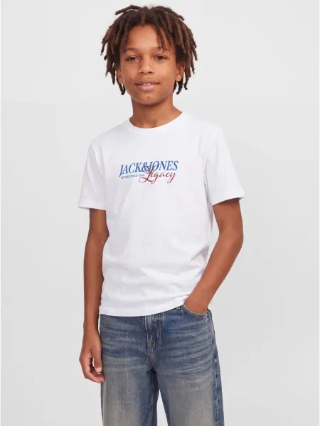 JACK & JONES Tricou JJJADE bleumarin / roșu carmin alb