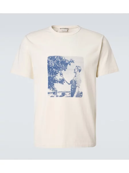 Tricou Jw Anderson cu imagine din jerseu alb