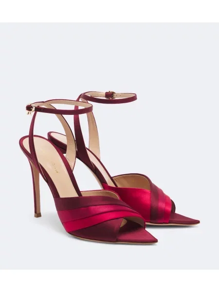 Satenske sandale Gianvito Rossi crvena