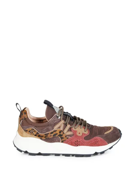 Sneakerși Flower Mountain cu model floral cu imagine maro