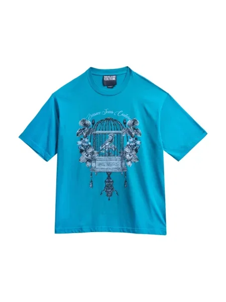 Koszulka Versace Jeans Couture niebieska