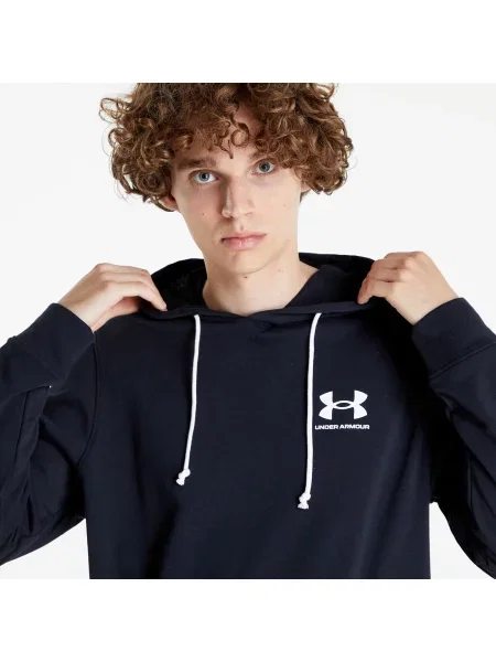 Hanorac Under Armour Rival Terry Lc Hoodie Black/ Onyx White L alb